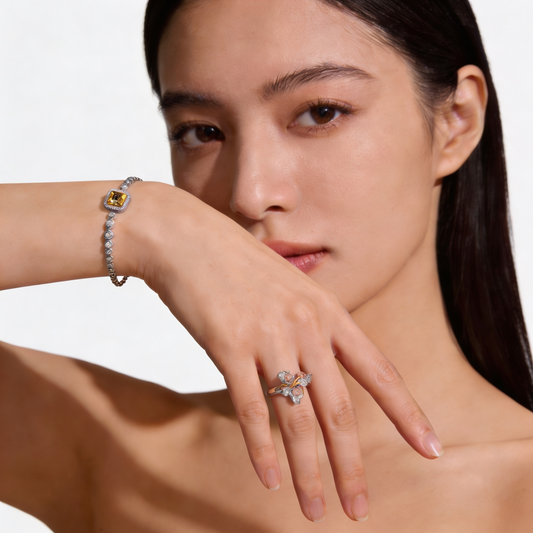 18K 褐绿深黄钻手链