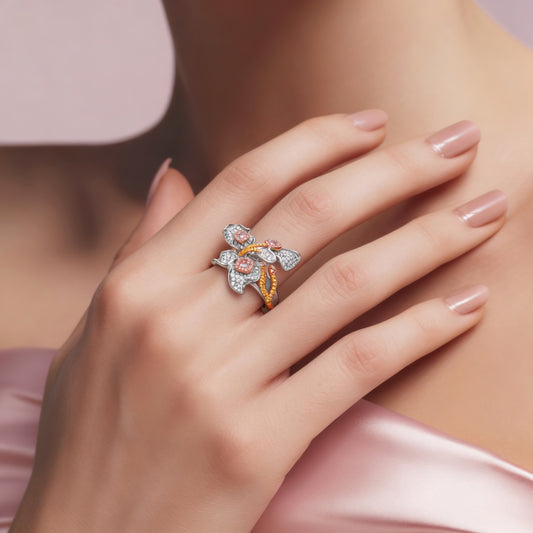 18K Very Light Pink Diamond Ring