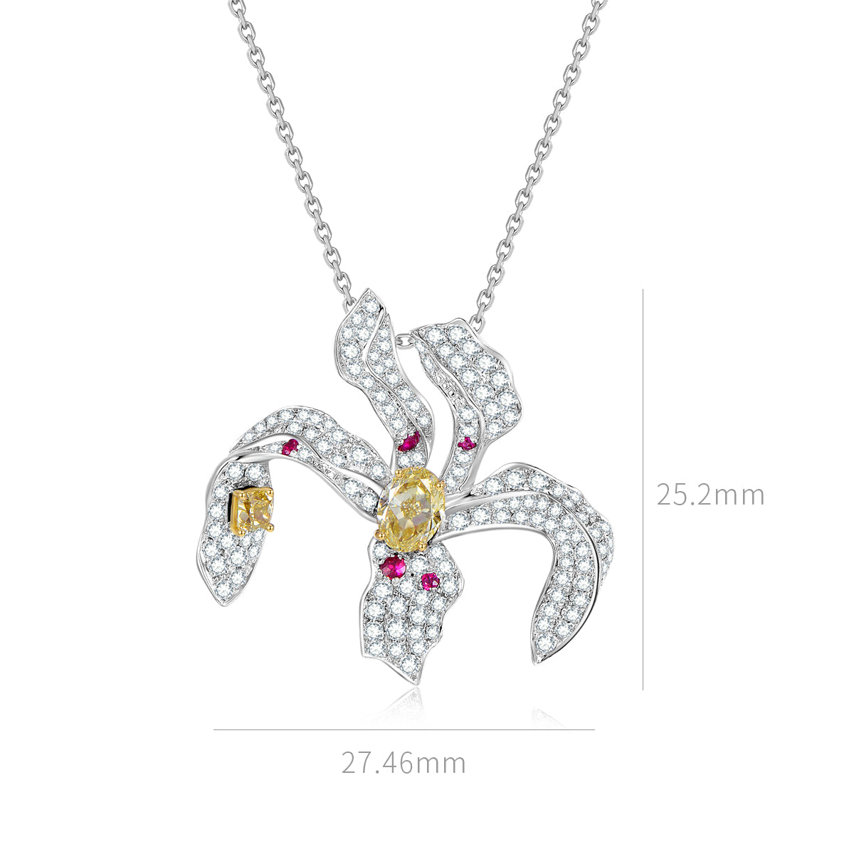 18K 淡彩黄钻颈链