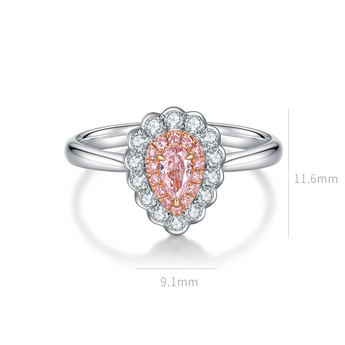 18K Fancy Pink Diamond Ring