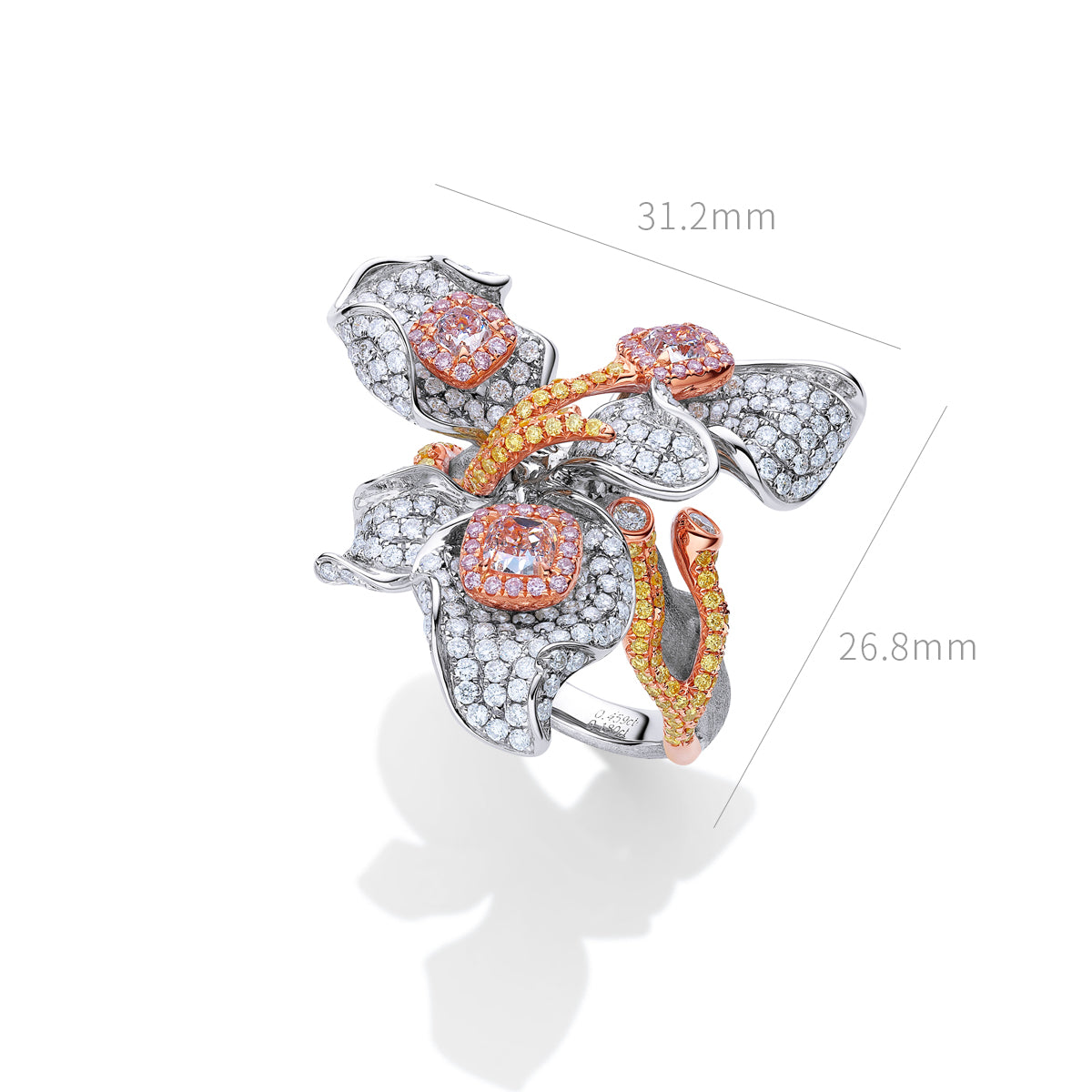 18K Very Light Pink Diamond Ring