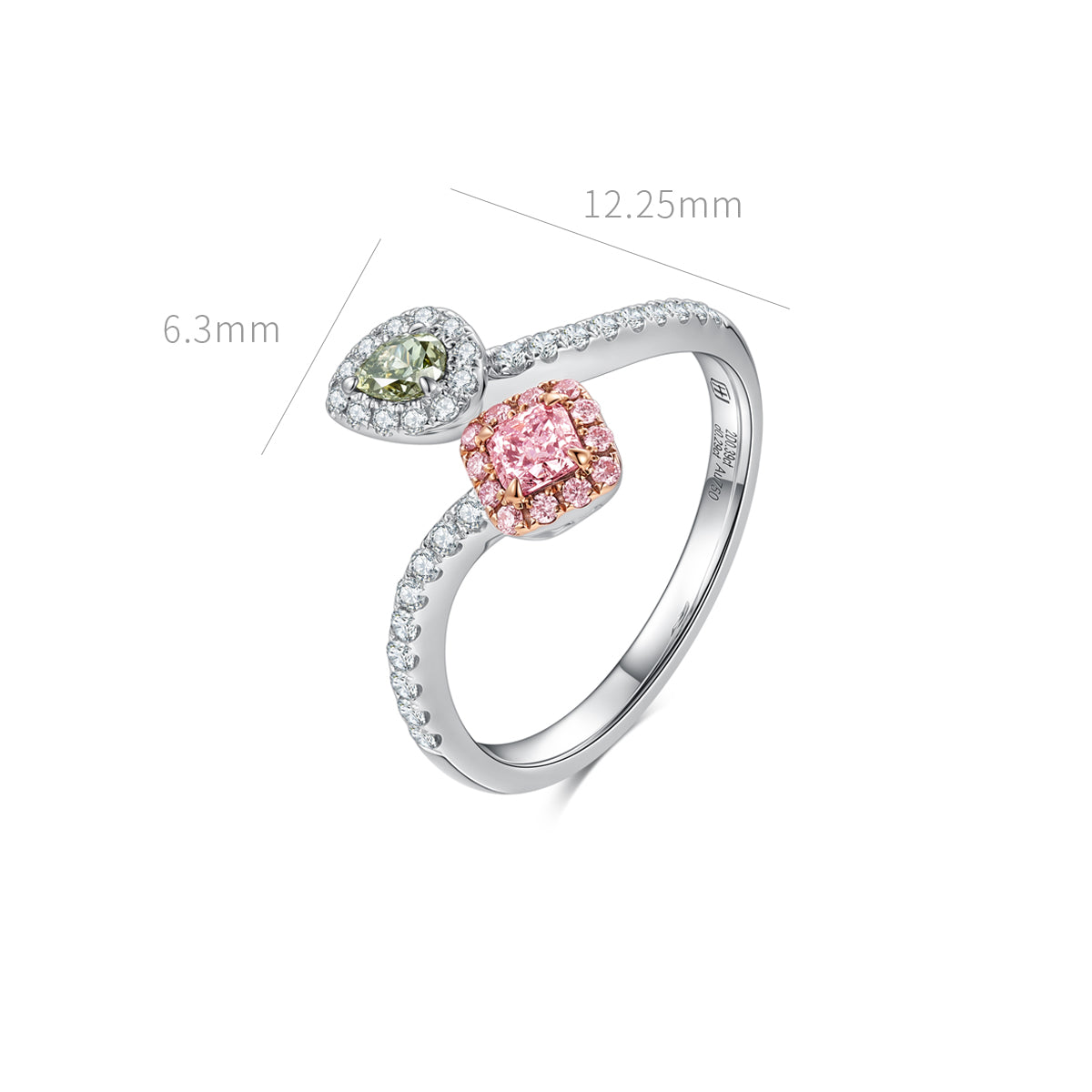 18K Very Light Pink Diamond Ring