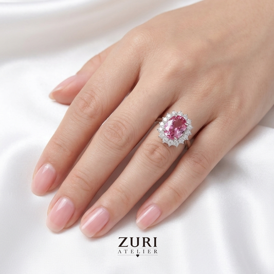 18K Orange-Pink Spinel Ring