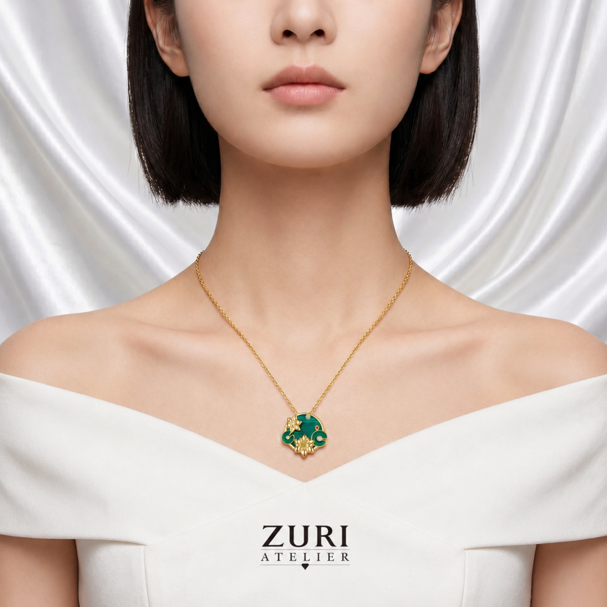18K 浓彩黄钻颈链