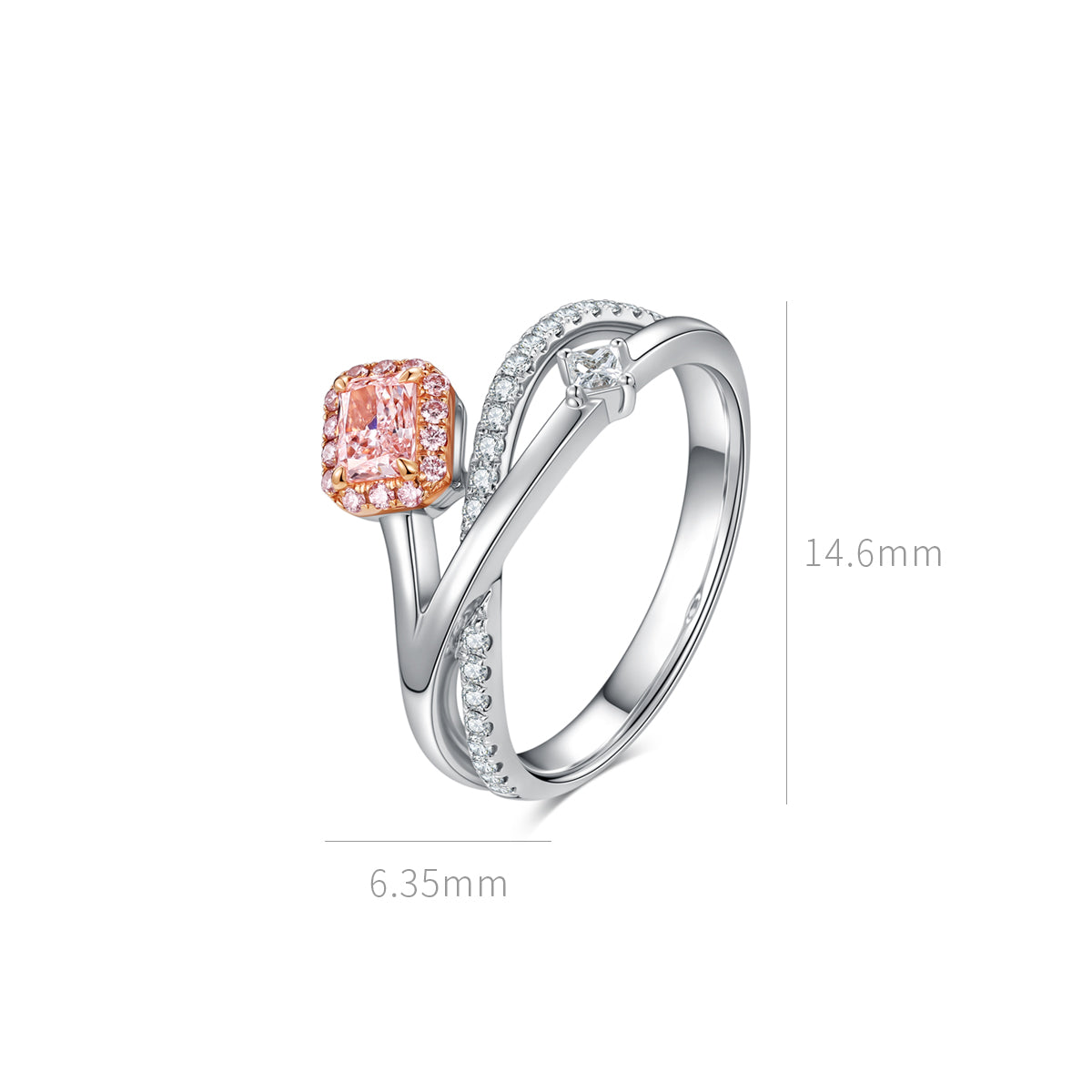 18K Light Pink Diamond Ring