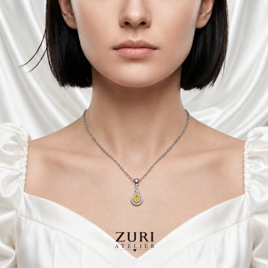 18K 黄钻暖阳吊坠