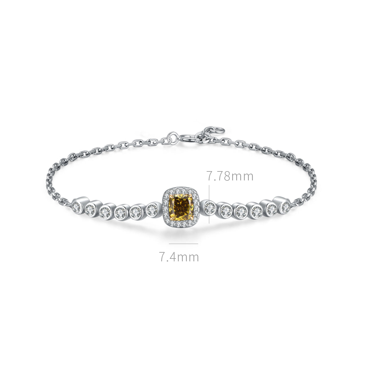 18K 褐綠深黃鑽手鏈