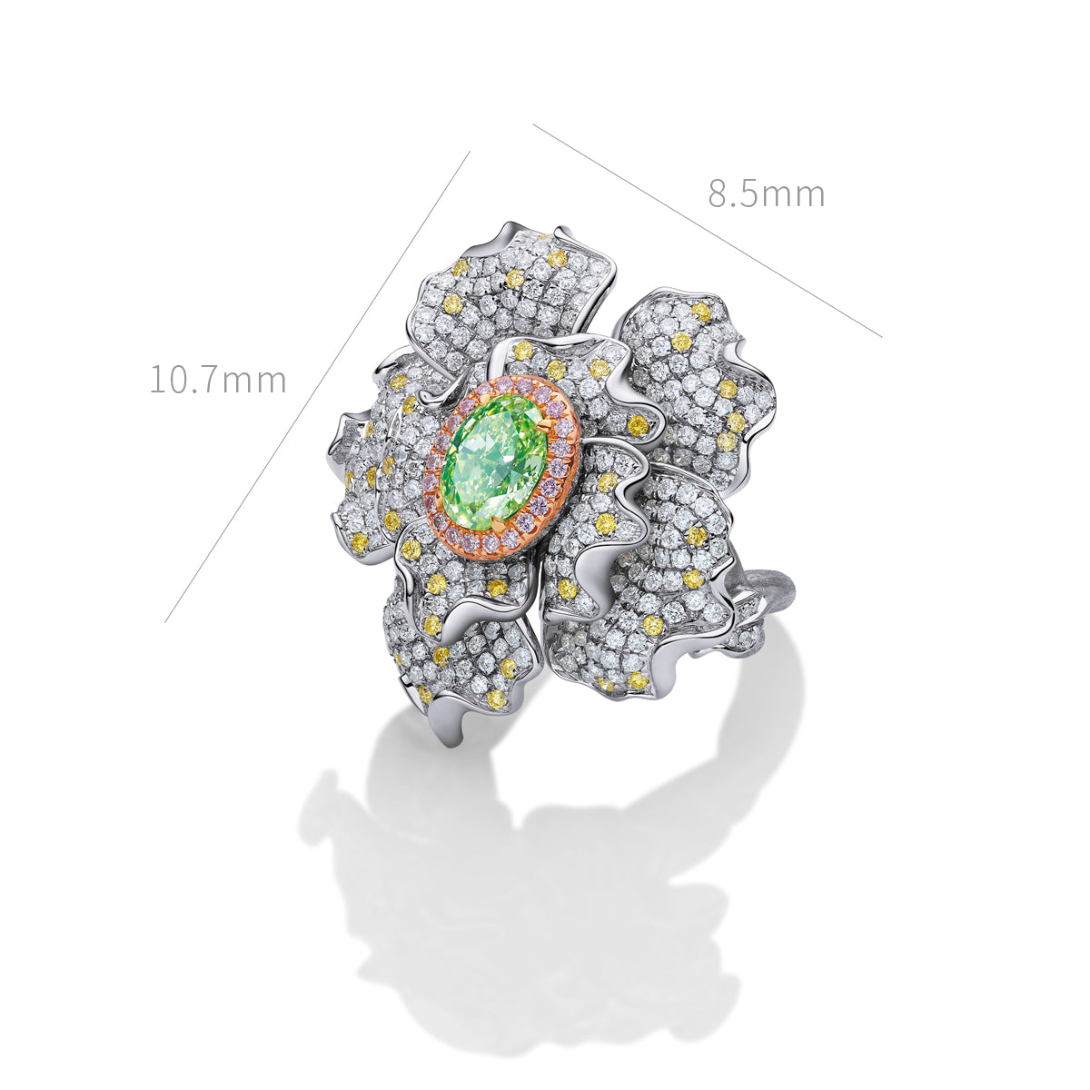 18K Fancy Greenish Yellow Diamond Ring